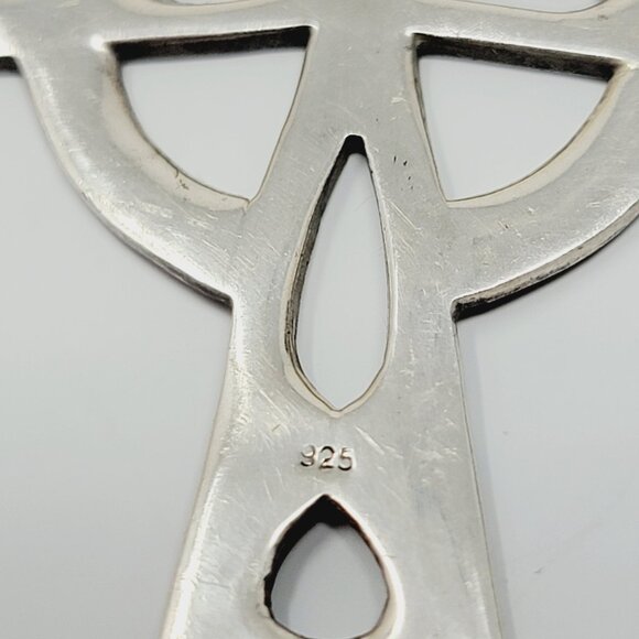 Vintage Sterling Silver Celtic Cross Necklace - Picture 6 of 9